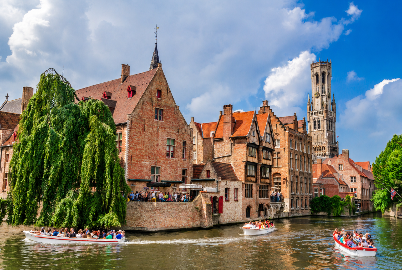 Bruges canal at golden hour